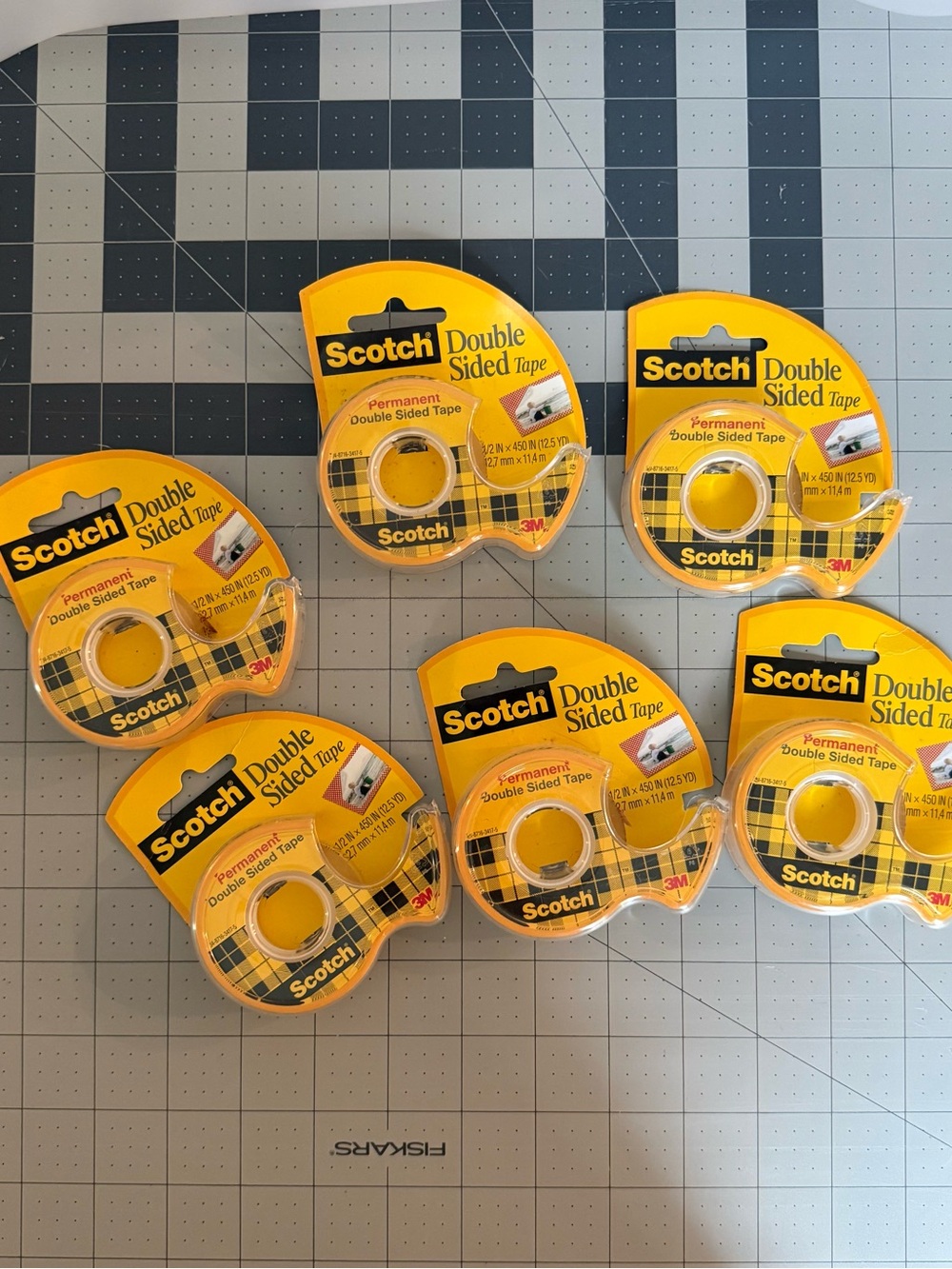 Bundle of 6 BRAND NEW Scotch Permanent Double Sided Tape - Yellow Packaging